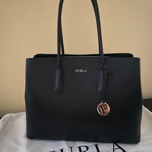 Furla Handbags - "Furla"  Women's Leather Tote Bag in Black